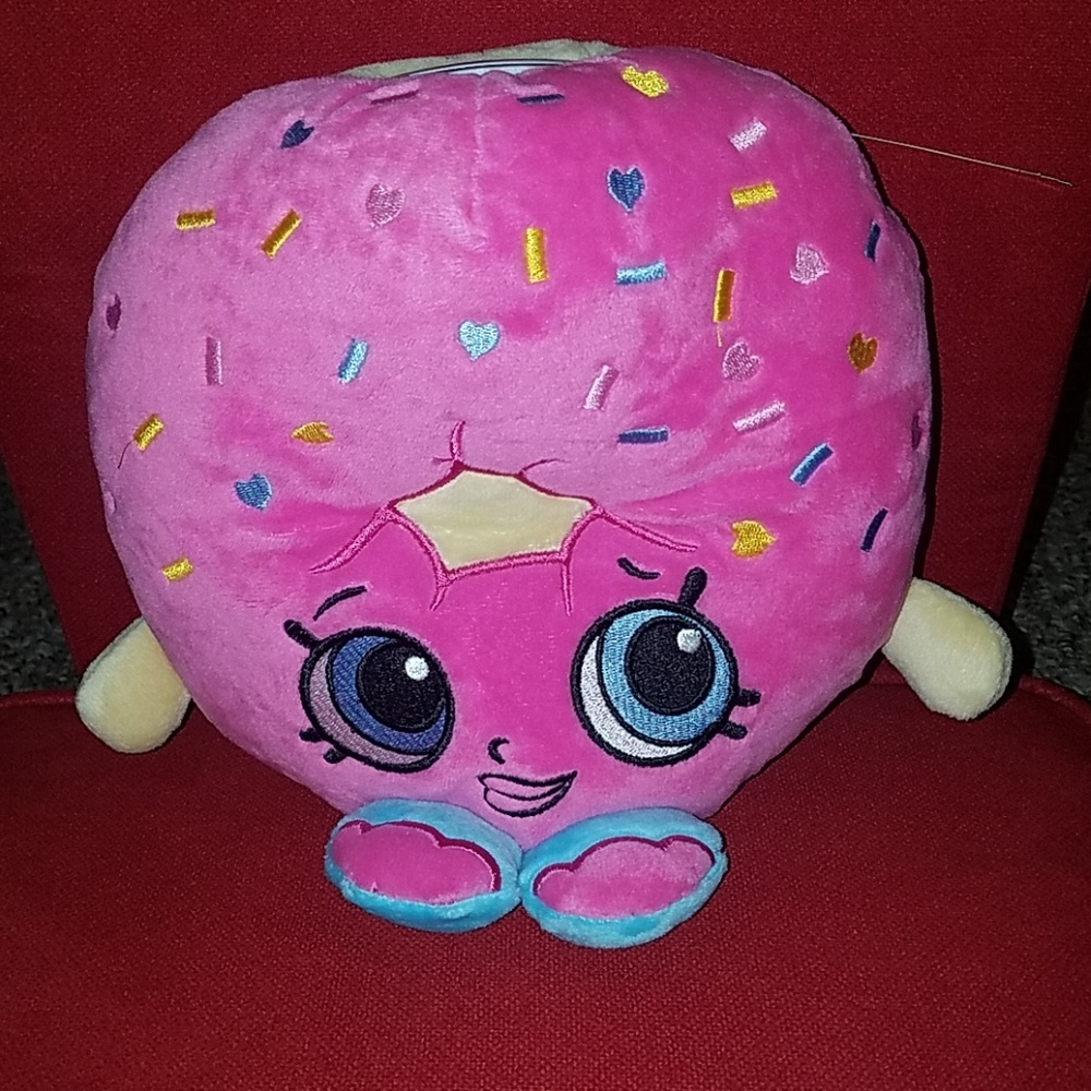 Shopkins 8.5"x11" Plushy Pink Sprinkles Doughnut Donut Doll Face Coin Bank